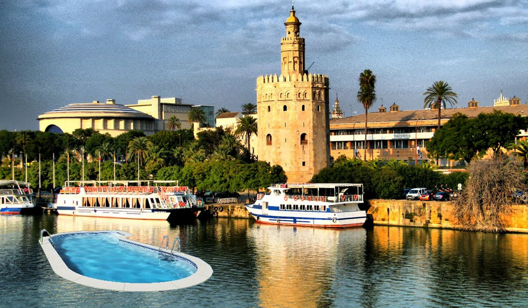Piscinas flotantes sobre el Guadalquivir: la medida que propone Participa Sevilla