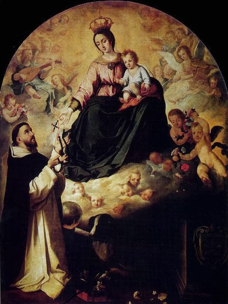 La Virgen entregando el Rosario a Santo Domingo, Murillo