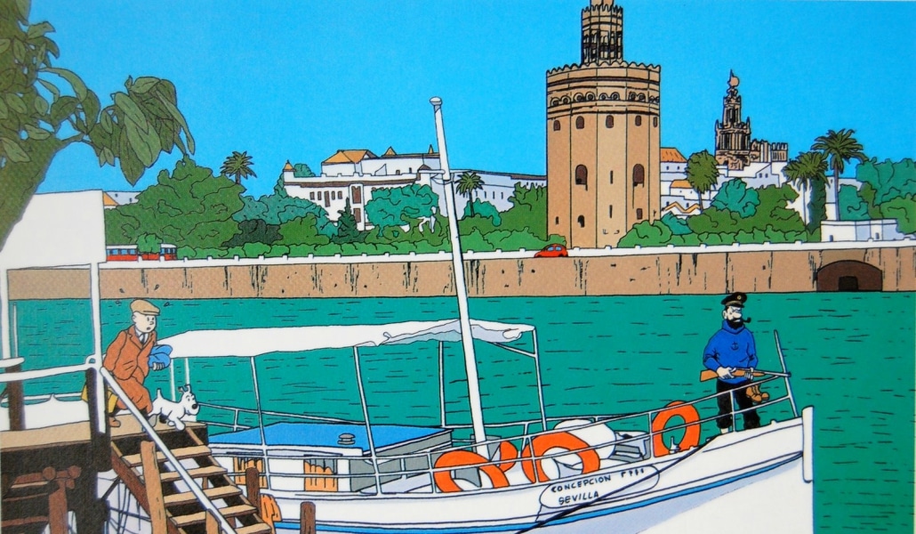 Dos ilustradores recrean una aventura de Tintín en Sevilla